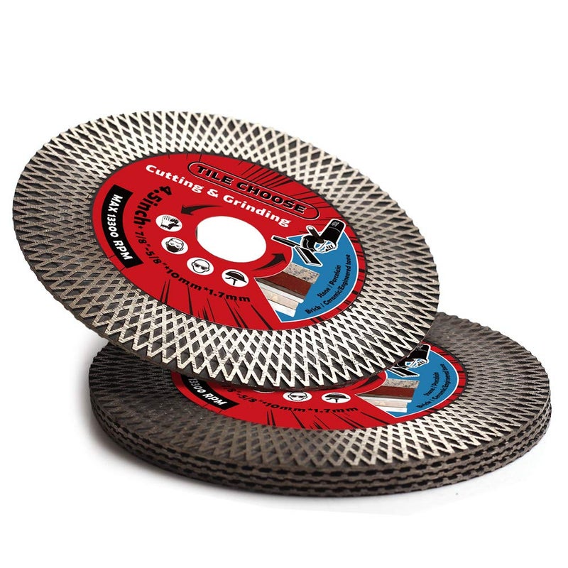 DAPRO 5Pcs/Lot 4.5" Tile Saw Blade Diamond Cutting Blade for Cutting and Grinding Porcelain Tile Granite Marble (4.5", 5) - Image 2